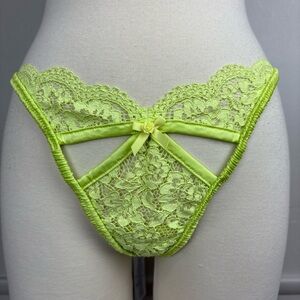 Victorias Secret For Love & Lemons Creamsicle Panties Sz L‎ NWT Lime Green Thong